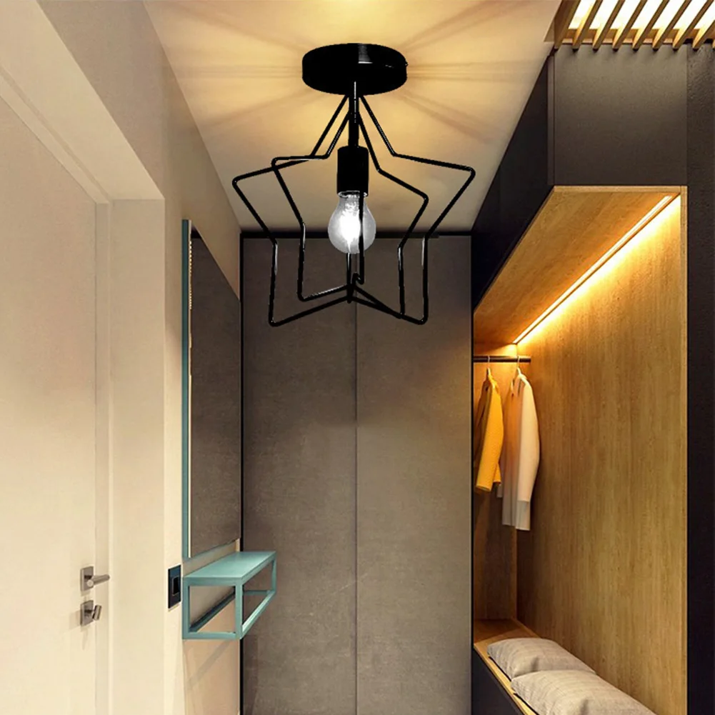 

Stars And Circles Iron Home Decor Adjustable Heart Shape Ceiling Lamp Energy Saving Antirust Easy Install Bright Bathroom Gift
