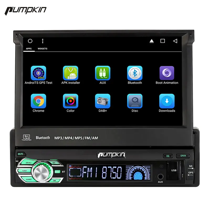 Pumpkin 1-Din 7インチ Android 6.0 Car Radio No DVD Player GPS Navigation