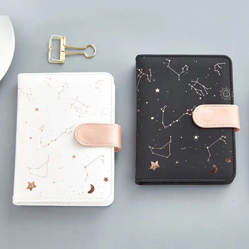 

Yiwi Constellation PU leather button Notebook Mini Fresh Schedule Notebook With Filler Pages 14x10.5cm