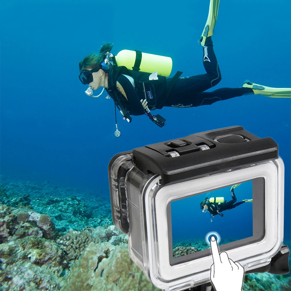 35m Diving Waterproof Touch Cover Case for Xiaomi Yi 4K 2 II Camera Touch Screen Protector