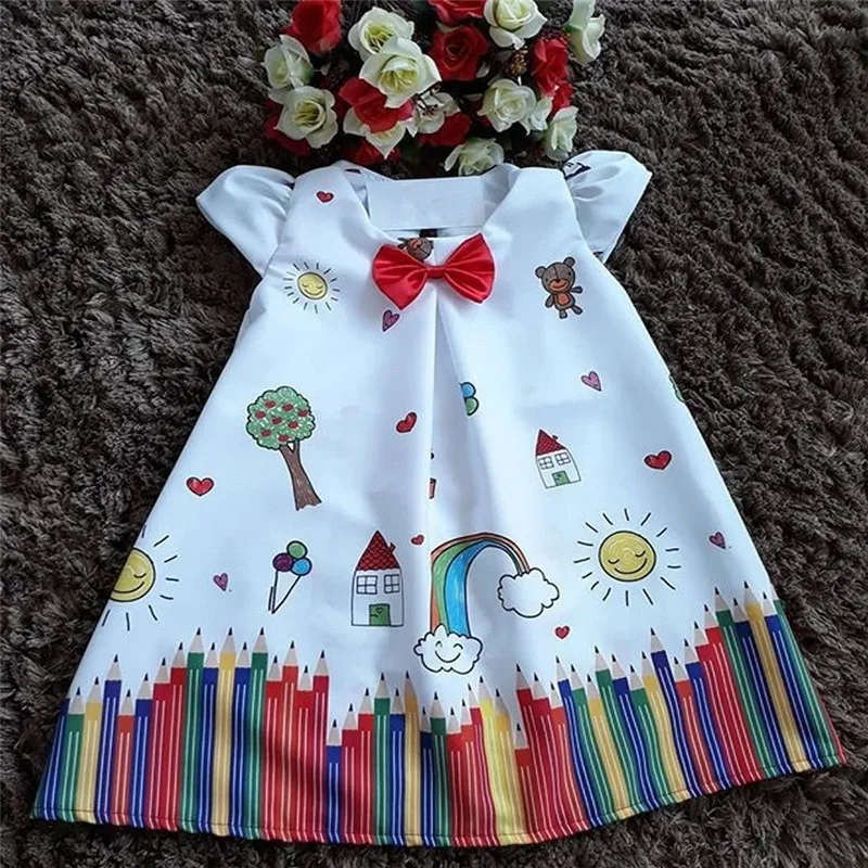 От 1 до 5 лет; красивое платье для маленьких девочек; праздничное платье-пачка принцессы с цветочным рисунком; летний сарафан в симпатичном стиле; Одежда для девочек