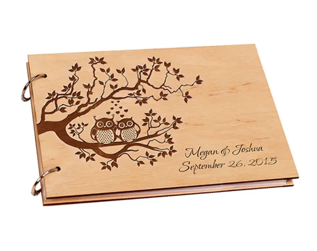2017 Custom Wood Wedding Guest Book Present Anniversary 2017 Custom Wood Wedding Guest Book Present Anniversary Gift Tree Pattern Bridal Shower