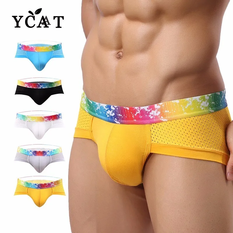 YCAT пикантные Для мужчин нижнее белье трусы Мужское нижнее белье cueca шорты дышащие трусы с заниженной талией Ropa Interior Hombre cueca Размеры 3XL