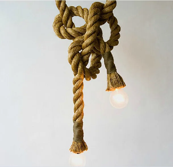 

Vintage Rope Pendant Lights Lamp Loft Creative Personality Industrial Lamp American Style For Living Room decoration ZDD0078
