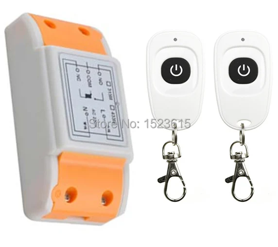 

latest AC220V 1CH Wireless Remote Control Switch System Receiver &2pcs one-button waterproof Remote 315mhz/433mhz