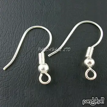 

Grade A Silver Plated Iron Earring Hooks, Nickel Free, 18x0.8mm, Hole: 2mm; about 5000pcs/bag