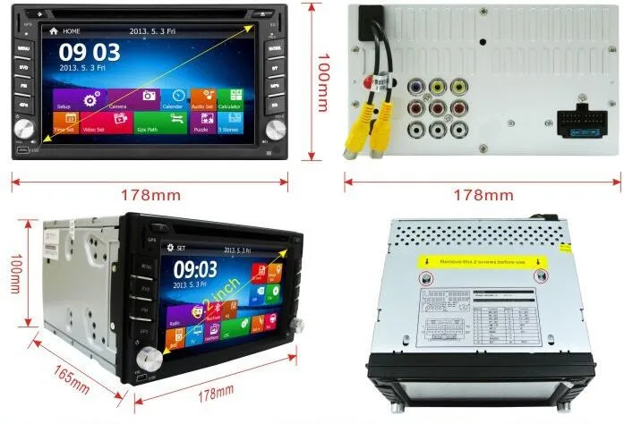 Sale 2 Din Universal 6.2" Touch Screen Car Stereo Radio With CD MP4 MP3 Video Player DVD GPS Navigation Bluetooth Free Map Free Card 13