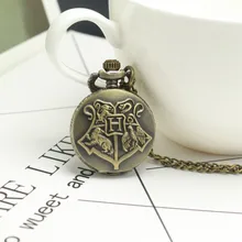Бронзовый антиквариат Гарри Поттера маленькая римская подвеска с циферблатом Кварцевые ожерелье карманные часы подарок и женские детские часы