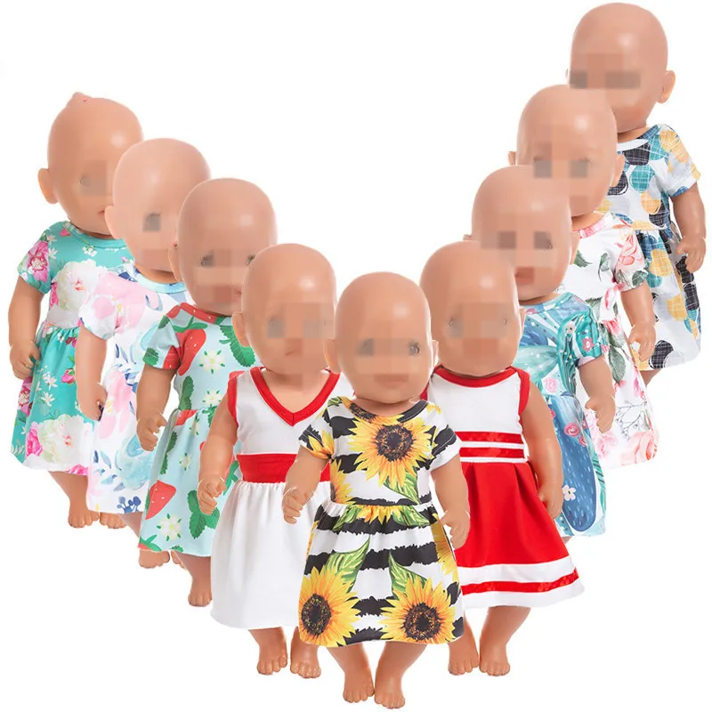 

Fit 18 inch Born New Baby Doll Clothes Doll Strawberry Sunflower Rose Clothes Accessories For Baby Birthday Gift