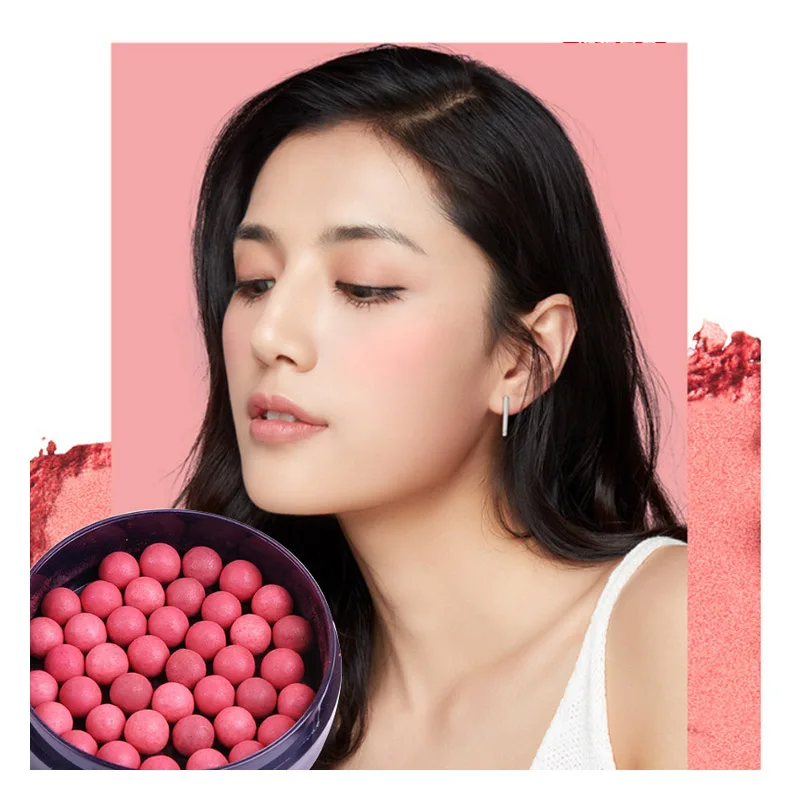 

Makeup Powder ball Makeup paint blushes cheeks Sweet pink Ball blush nude look natural Blush pan Rouge Beauty makeup