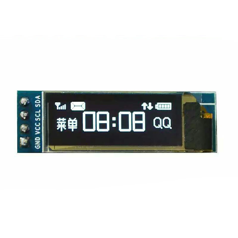 0,91 дюймов 128x32 128 32 igc IIC интерфейс последовательный белый синий OLED ЖК-дисплей модуль 0,9" 12832 SSD1306 ЖК-экран для Arduino - Цвет: Белый