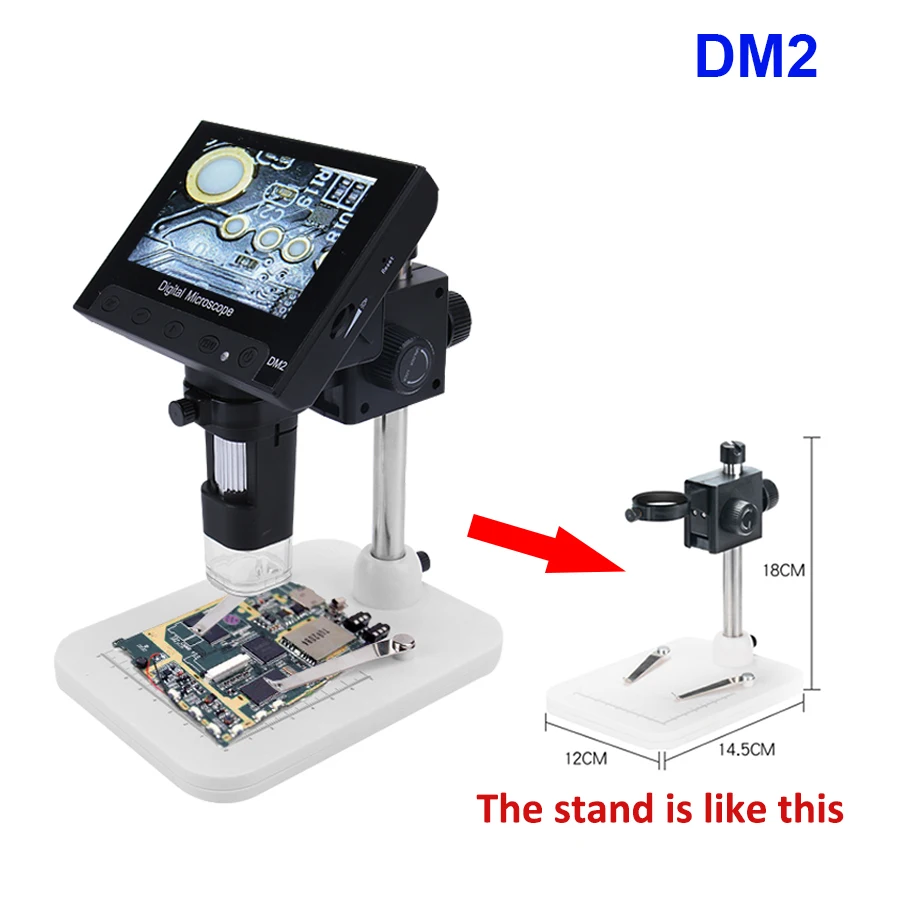  1000X Digital USB Microscope portable electronic video microscope for soldering reading With 4.3