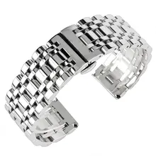 20/22/24mm Remplacement Femmes Hommes Montre Bracelet Bande En Acier Inoxydable Bracelet Haute Qualité Argent Réglable + 2 Printemps Bars