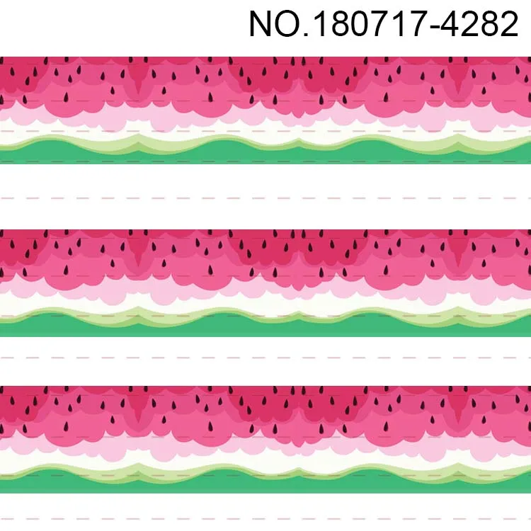 10 ярдов-разный размер-фруктовая лента с узором-Лето/фрукты/Арбуз/лимон/клубника напечатанные ленты/атласная лента - Цвет: 180717-4282