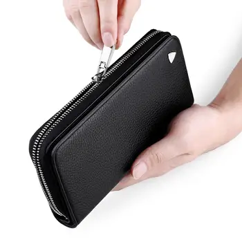 

WilliamPOLO Brand Men Wallets Long Men Clutch bag Genuine Leather Travel Wallet Zipper Phone Purse Card Holder Wallet Pocket