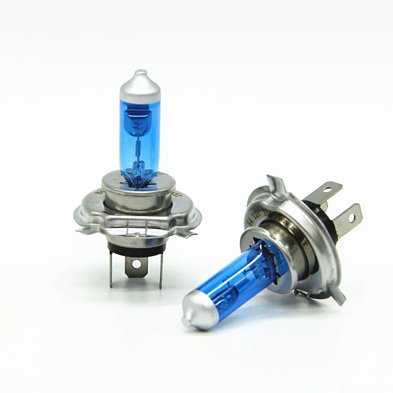 H4 галогенная лампа 12V 100/90W Супер белый из 2 предметов синий Стекло Нержавеющая сталь основание автомобильной лампы