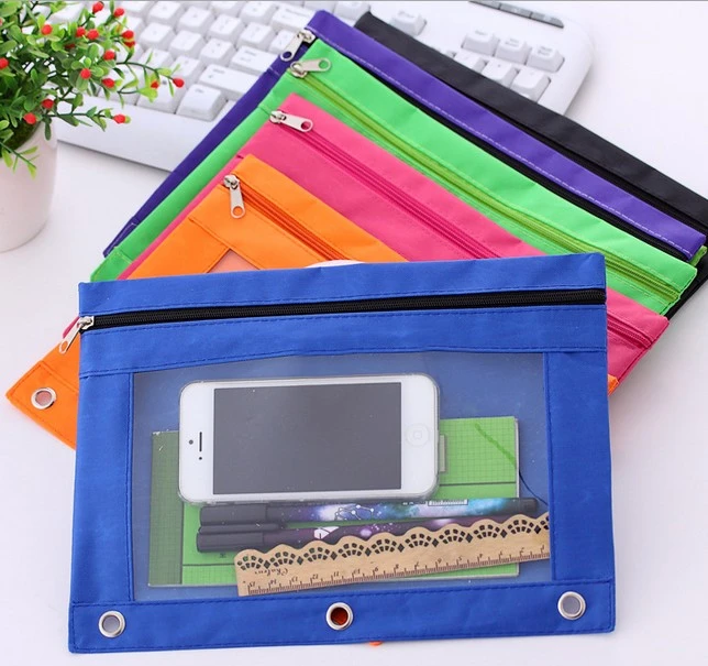Xrhyy 1 Piece Multi Colors 3 Ring Binder Zippered Pencil Pouch With Clear Window Pencil Pouch Clear Pencil Pouchpouch Pencil Aliexpress