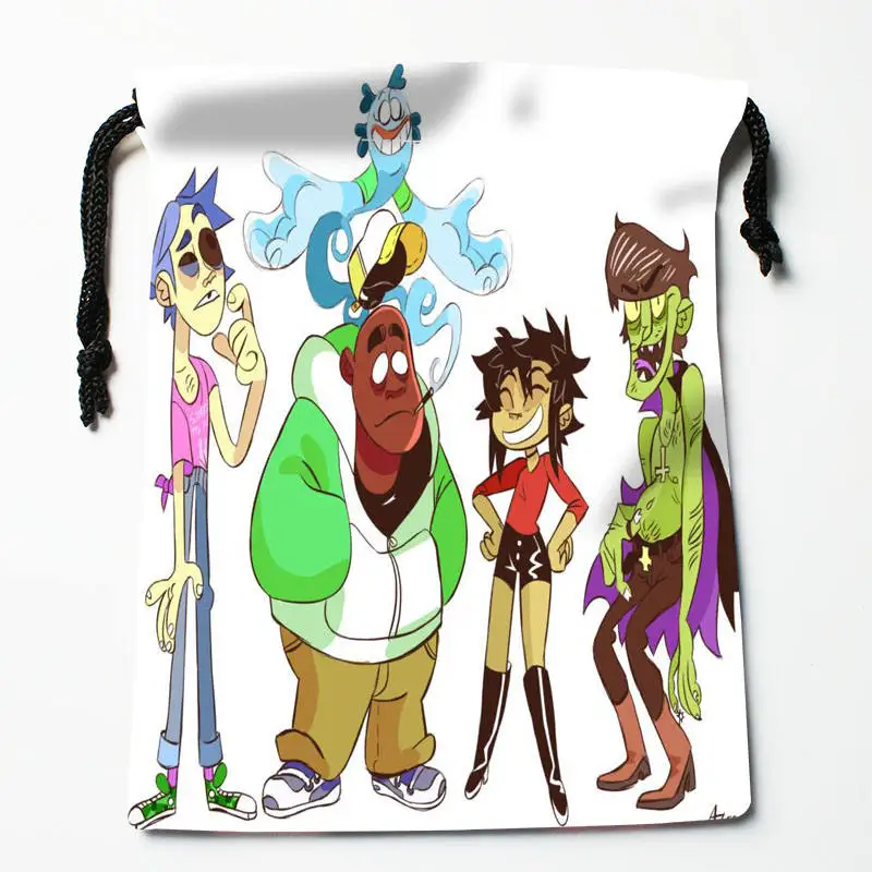 Высококачественная сумка для хранения с завязкой на заказ Gorillaz, подарочные атласные сумки 27x35 см, компрессионные сумки