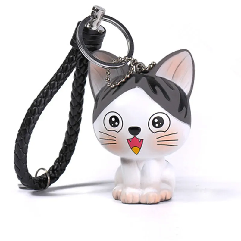 

Cute Cartoon Cat Car Keychain Women 's Pendant Woven Chain Key Chain Jewelry Pop cartoon character key holder