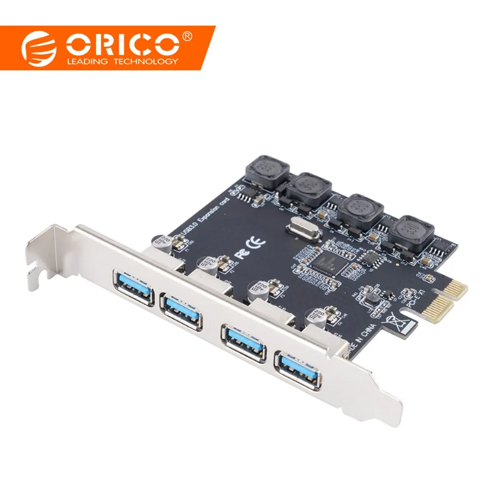 

ORICO 4 Port PCIE to USB3.0 Express Expansion Card USB 3.0 5Gbps Speed PCIe Adapter NEC D720201 Chip For Desktop Computer Win10