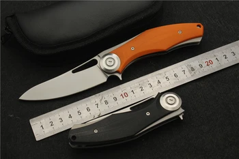 

KESIWO Dark folding knife Titanium Alloy+G10 handle D2 blade ball bearing flipper survival outdoor tactical knife EDC tool
