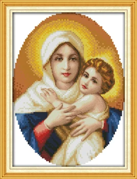 

Holy mother & holy son(5) cross stitch kit people 18ct 14ct 11ct count print canvas stitches embroidery DIY handmade needlework