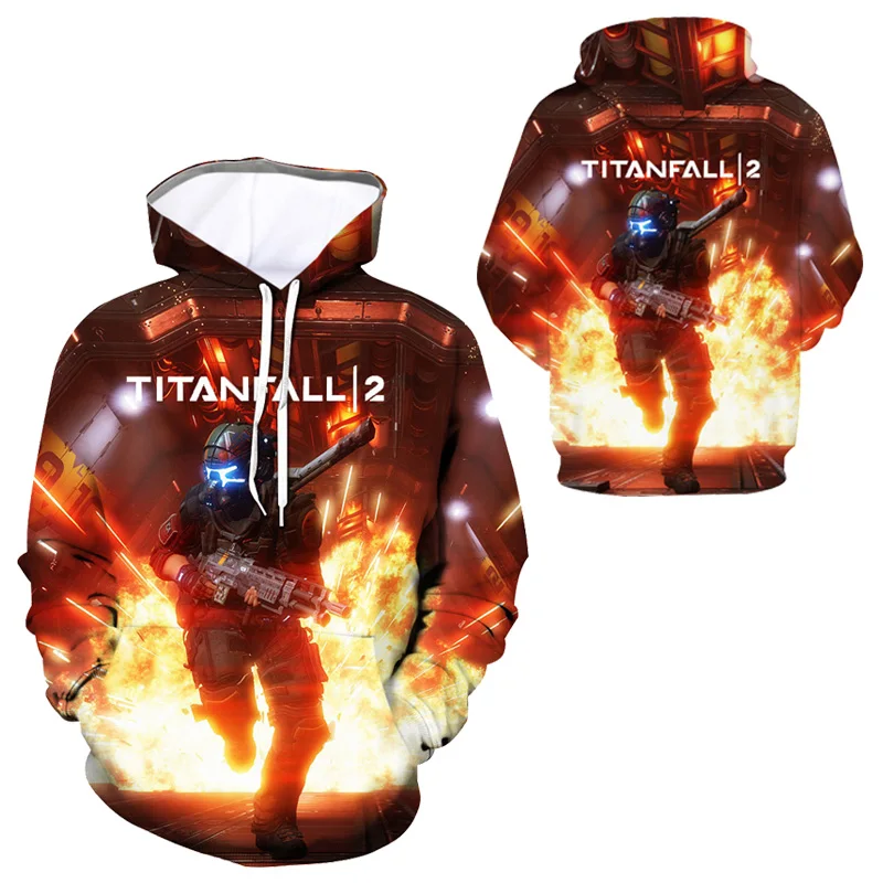 Модный дизайн летние 3d мужские толстовки с принтом игра Titanfall 2 толстовка
