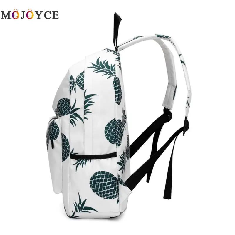 2018 Mochila con estampado de piña bonita para mujer, bolso con cremallera de viaje cuadrado suave, Mochila escolar para adolescentes