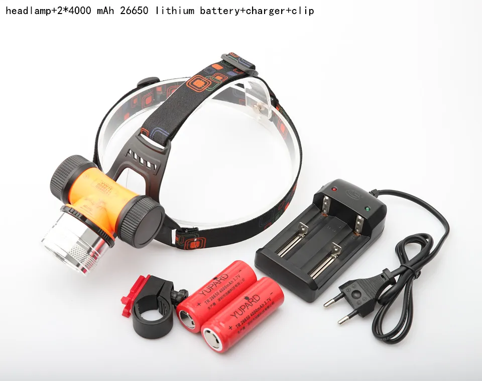Двойной фитиль для подводного плавания водонепроницаемый флэш-светильник T6 светодиодный L2 светодиодный налобный фонарь подводный заполняющий светильник 26650 велосипедный головной светильник фонарь УФ - Испускаемый цвет: 26650battery charger