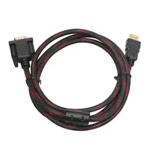 ALLOYSEED Braid HDMI VGA cable Full HD HDMI Male to 15 Pin VGA Connector Adapter Converter Cable for HDTV LCD monitor PC TV