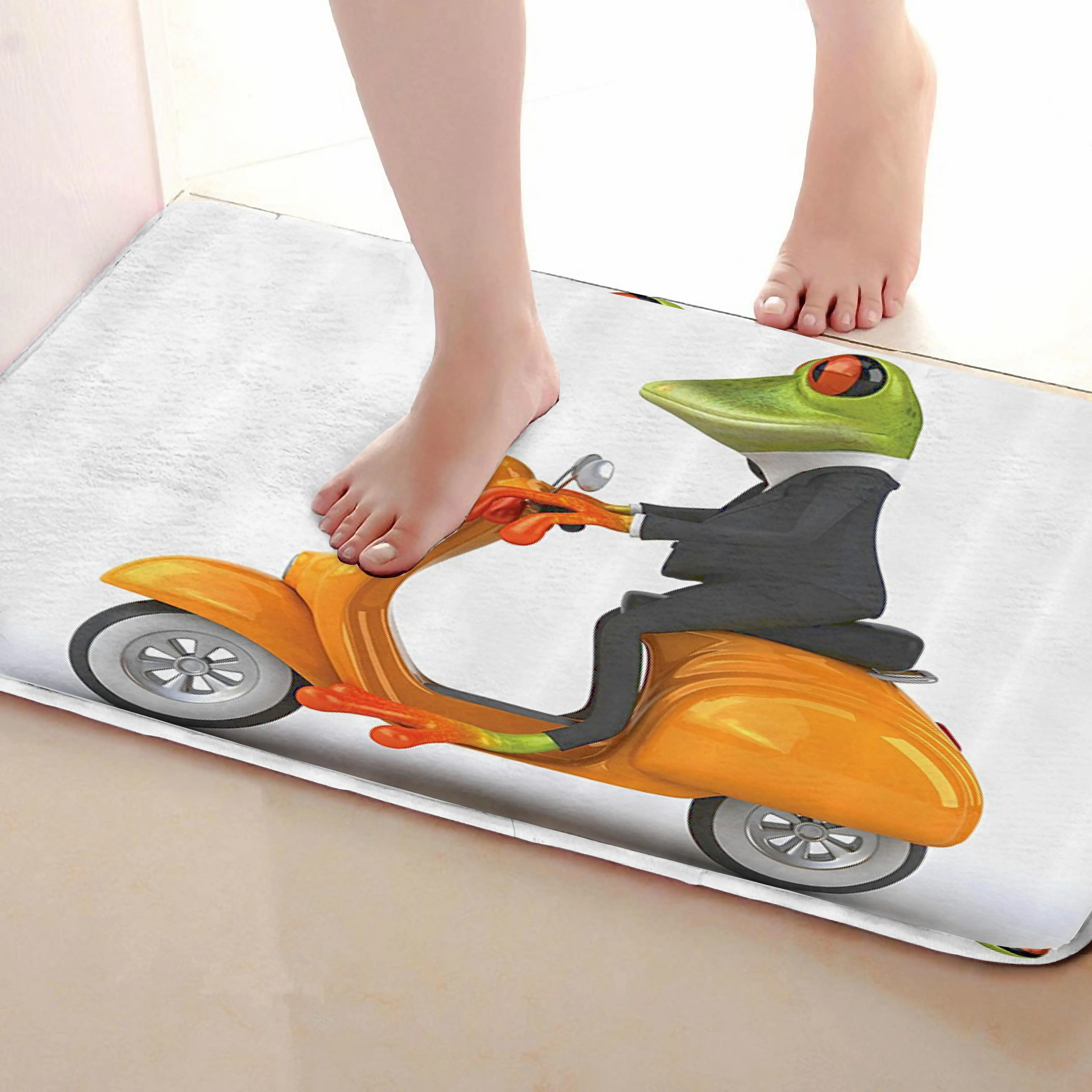 Лягушка Стиль Ванная комната Коврики, забавные Нескользящие Для ванной Коврики, Занавески для душа Интимные аксессуары, Коврики Чинг вашей душе Шторы