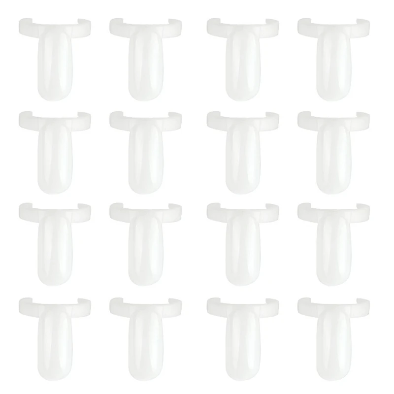 

50 pcs Blank Nail Polish UV Gel Display Rings Pops Nail Art Ring Style Nail Tips(White)
