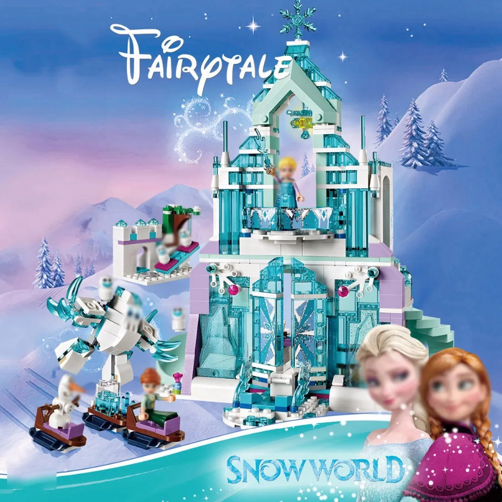 

25002 The Elsa`s Magical Ice Castle Compatible Legoingly 41148 Snow World Series Building Blocks Bricks Kids Toys Gift