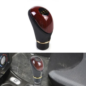 

DWCX Car Auto Leather 5 Speed Gear Shift Knob Wood Grain MT Gear Shift Lever For VW Polo Golf Jetta Toyota RAV4 Camry YARIS