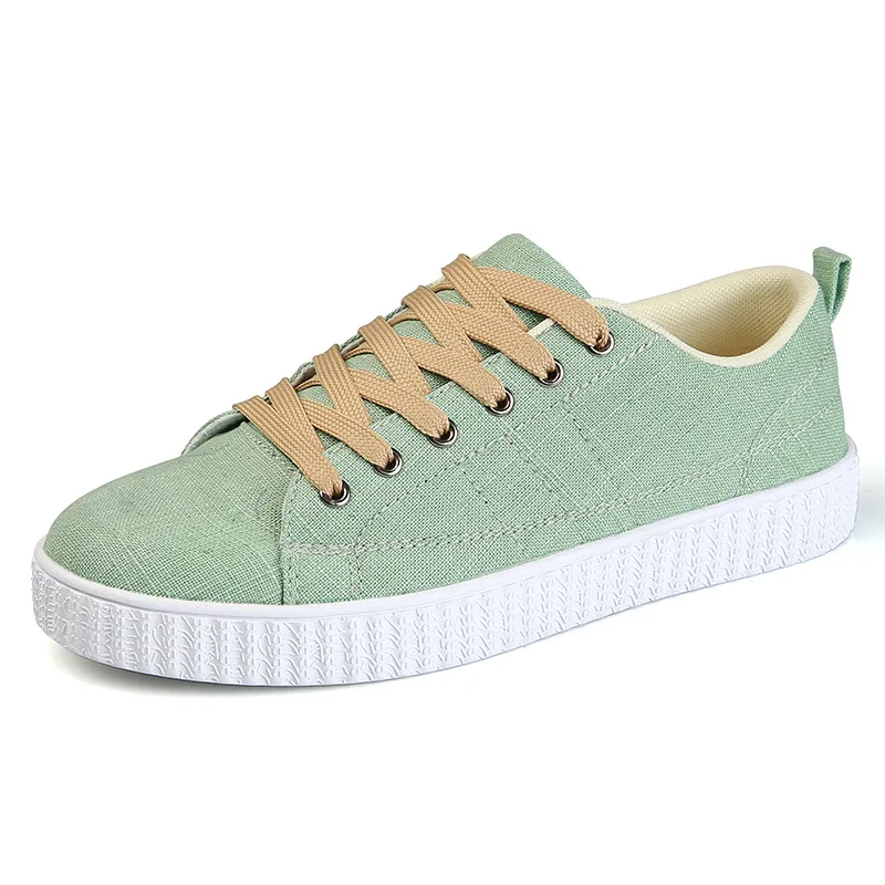 

Men Canvas Shoes Lace Up Casual Mens Loafers 2019 Spring Anti-Slip Comfortable Vulcanized Shoes Man Flats Size 39-44