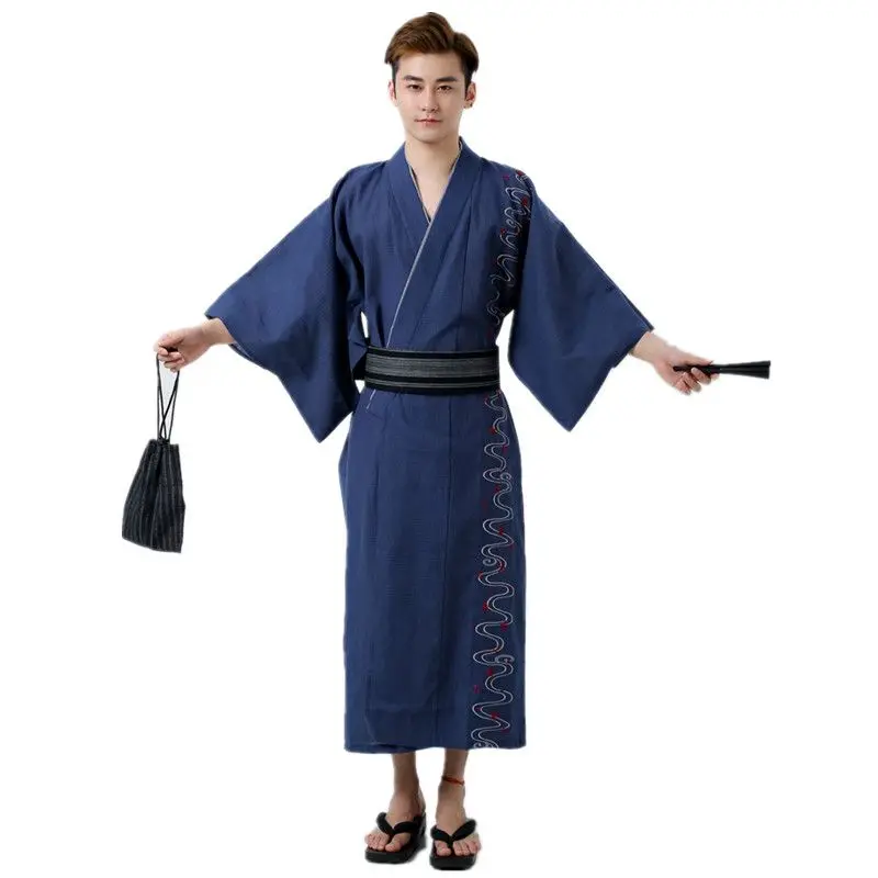 Kimono Japonés Hombre Kimono Samurái Tradicional Japonés Para