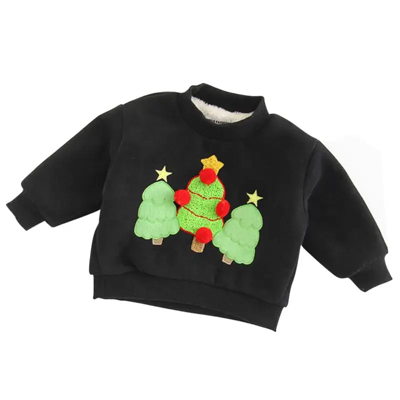 

Children Boys Girls Autumn Winter Hoodies Sweatshirts Cute Christmas Holiday Cashmere Long Sleeve Baby Clothes Outwear