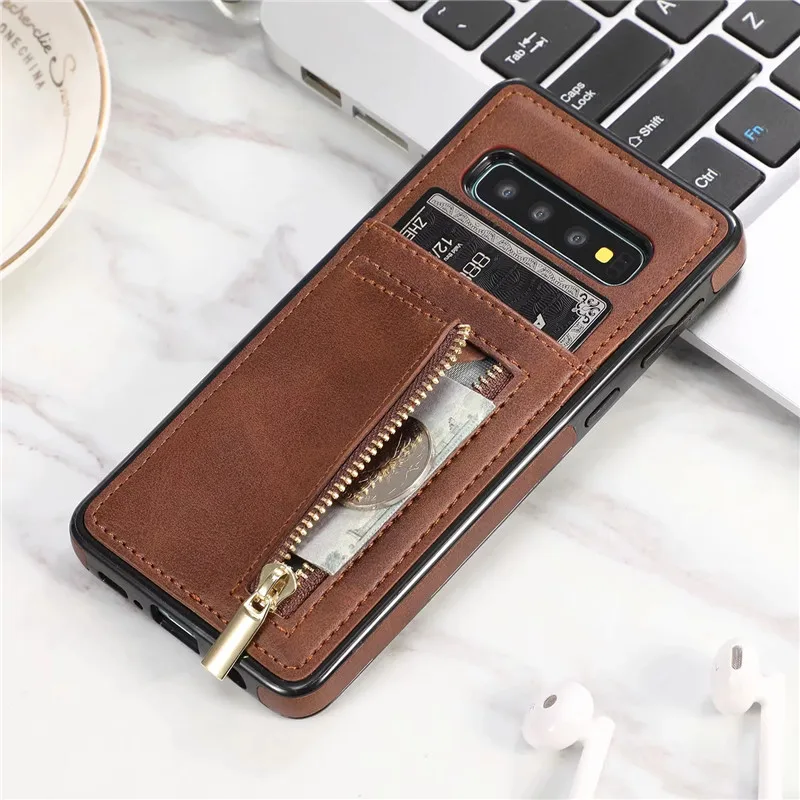 Чехол-кошелек на молнии для samsung Galaxy S10 E, кожаный бумажник, задняя крышка для карты samsung Galaxy S10 Plus S9 S8 Plus Note 9 8, Coque