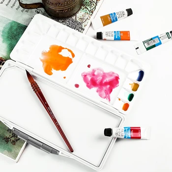 

18/23/33/38/50 lattice folding palette with color palette easy to wash watercolor paint palette paint box art supplies