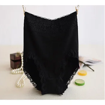 

4pcs/Lot New Ladies Cotton panties Hight Waist The abdomen Intimates Sexy Underwear women plus size calcinha Lace briefs