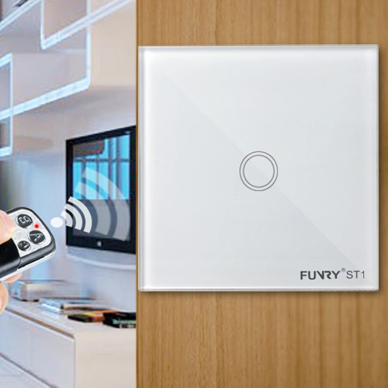 Light-switch-touch-switch-wall-switch-Funry-ST1-1Gang-EU-Standard-Luxury-Crystal-Glass-Panel-Surface
