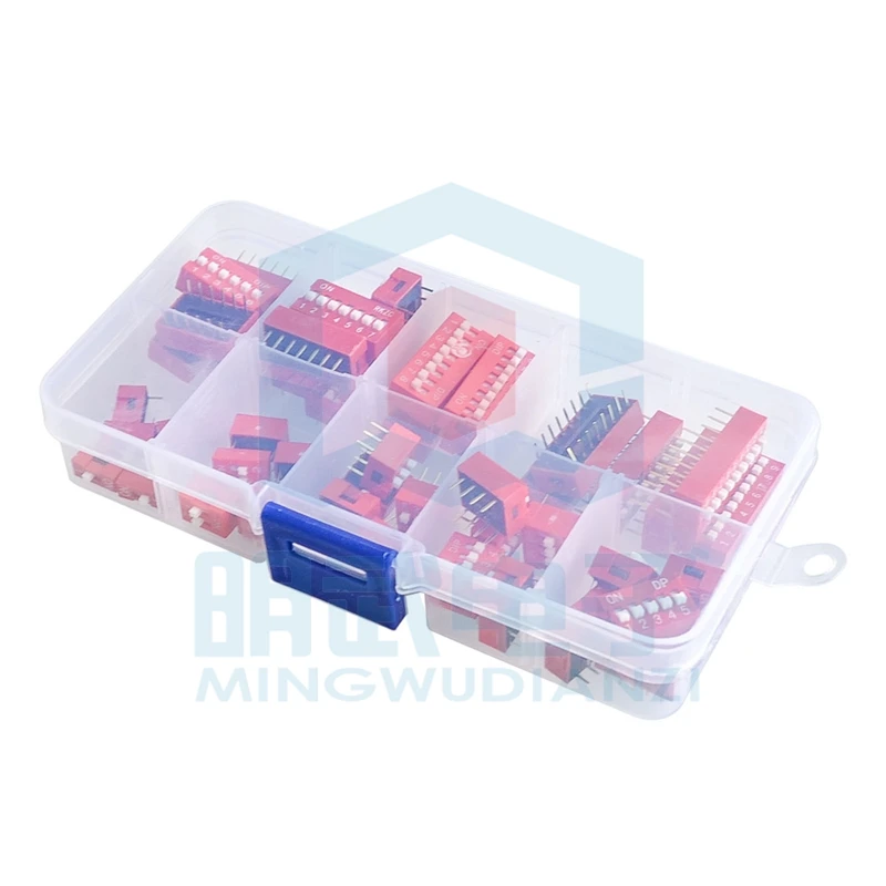 

1set DIP switch 2.54mm pitch code switch 1/2/3/4/5/6/7/8/9/10P bit Kit boxed #Hbm0347