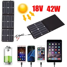 Cewaal Folding Solar Panel Emergency Power Supply Durable USB+DC Port 42W 18V Solar Light Phone Charger Waterproof Outdoor