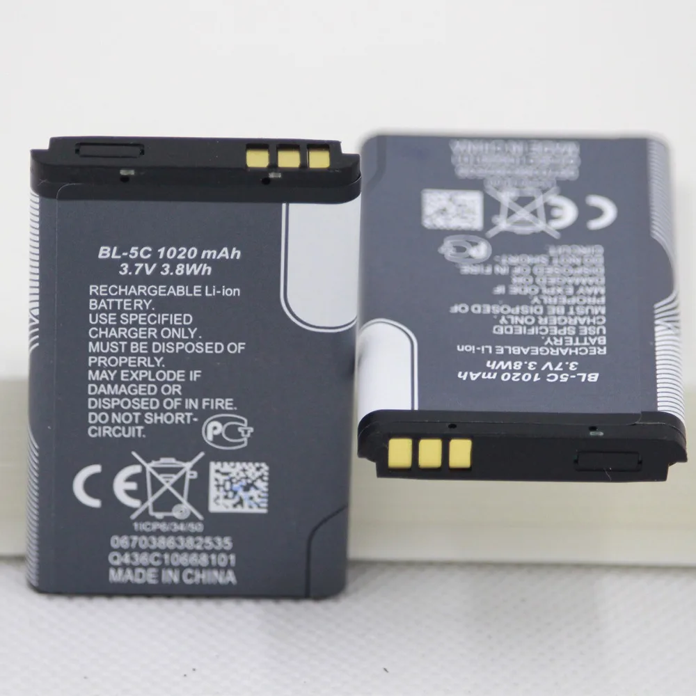 Аккумулятор 20X1020 мАч BL 5C для телефона Nokia 1100 1110 1200 1208 1280 1600 2600 2700 3100 3110 5130 6230