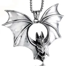 ZPAMS мужское модное ожерелье из нержавеющей стали, вампирская летучая мышь, ожерелье с длинной цепочкой, Мужская подвеска, ожерелье серебряного цвета, исходное ожерелье s