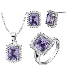 Стиль Свадебные Ювелирные наборы для женщин романтический свадебный подарок прямоугольный Хрустальный люксовый бренд T522-6