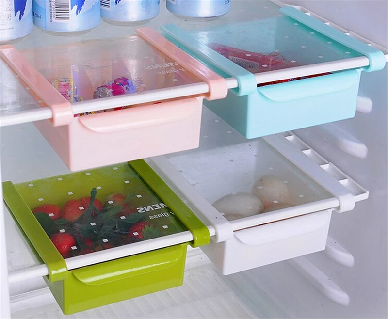 4 Color Eco-Friendly Multifunction Kitchen Storage Rack Fridge Freezer Shelf Holder Pull-out Drawer Organiser Space saver