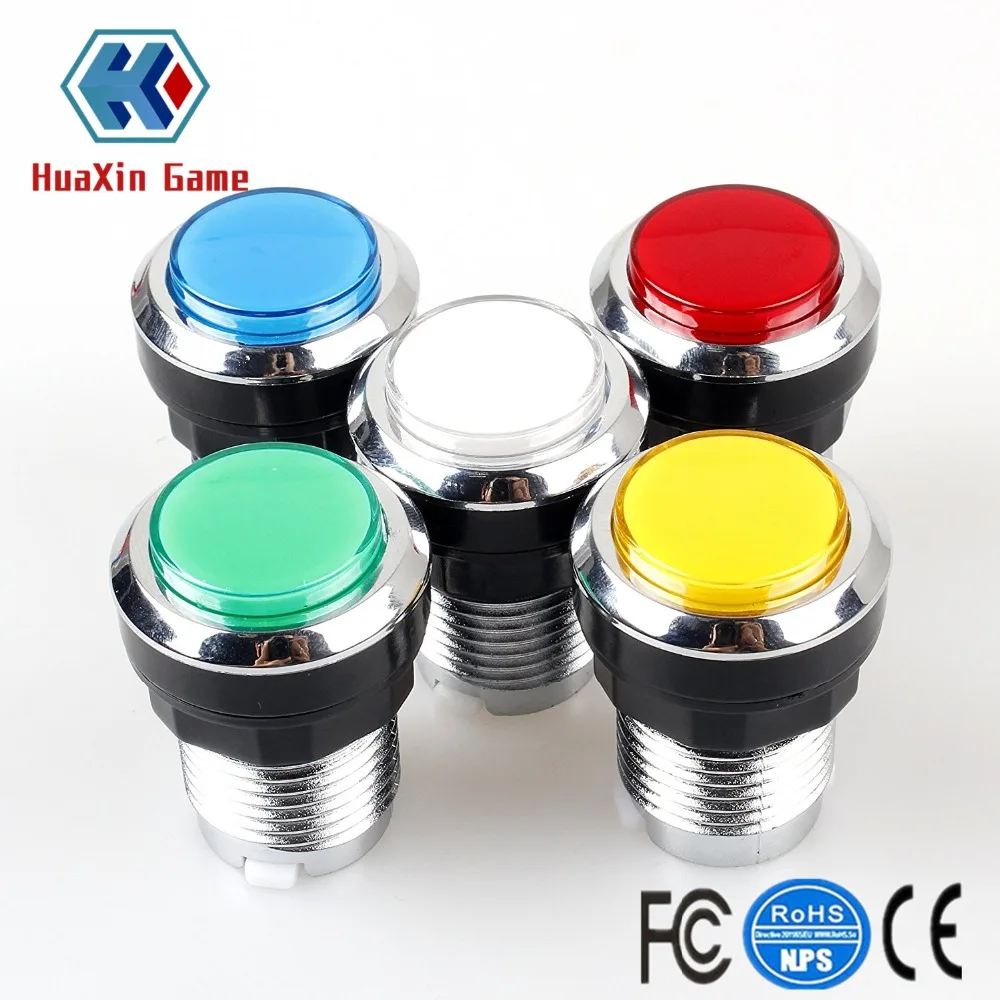  Arcade DIY Kit USB Encoder to Joystick + Chrome Plating LED Illuminated Push Button 1&2 Player Coin - 32888864865