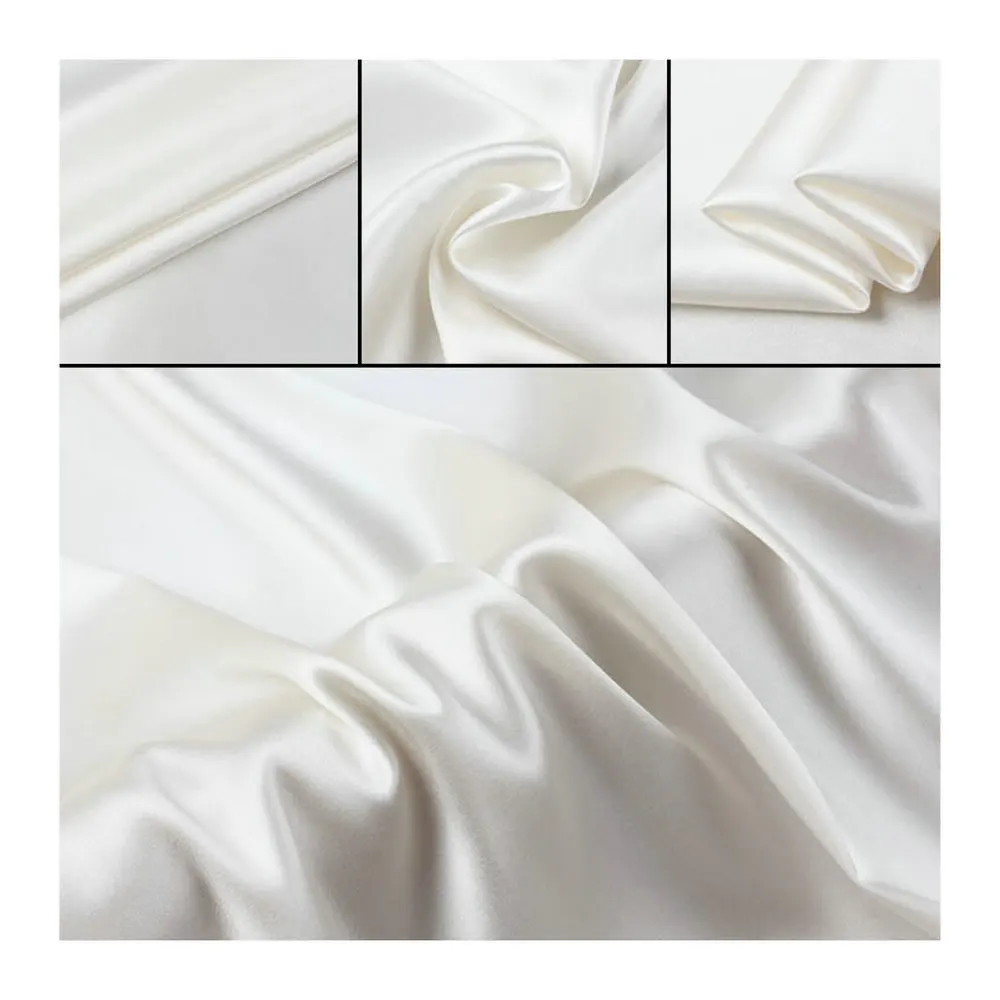 

Pure Silk Charmeuse Satin Fabric Nature White Silk Fabric 12 M/M to 40 M/M