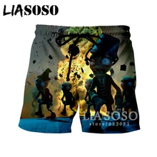 LIASOSO летние новые мужские и женские шорты с 3D принтом для видео игр Растения против Зомби пляжные шорты для фитнеса Мужская модная одежда B183-09